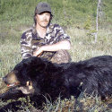 Client with black bear